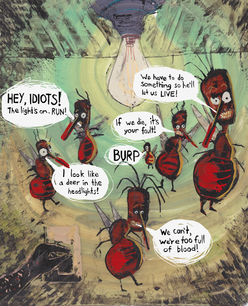 graphich novel  mosquito hand drawn type