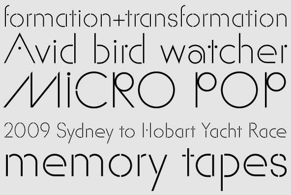 alternates avantgarde bauhaus bold contrast elegant European geometric Lean Ligatures light lubalin Opentype post-modernism sans Slim stencil thin ywft