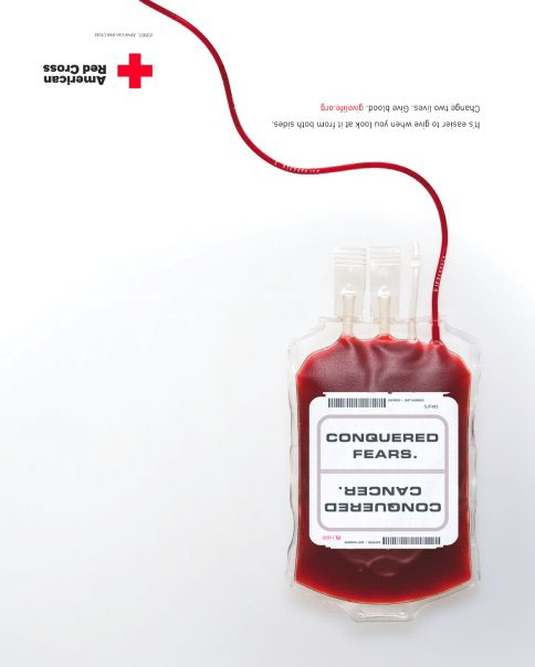 Red Cross blood donation blood bags print