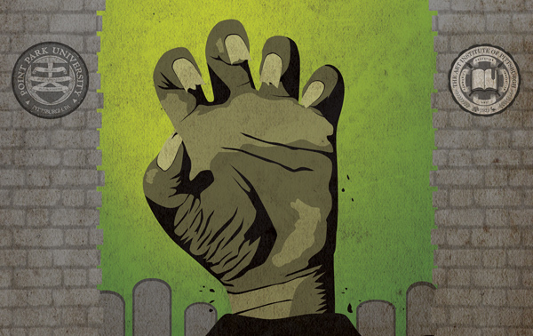 design poster digital illustration print graphic Halloween hand zombie
