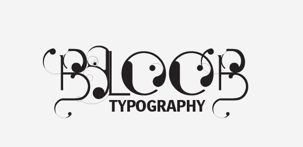 bloob type black White rounded shapes organic fluid