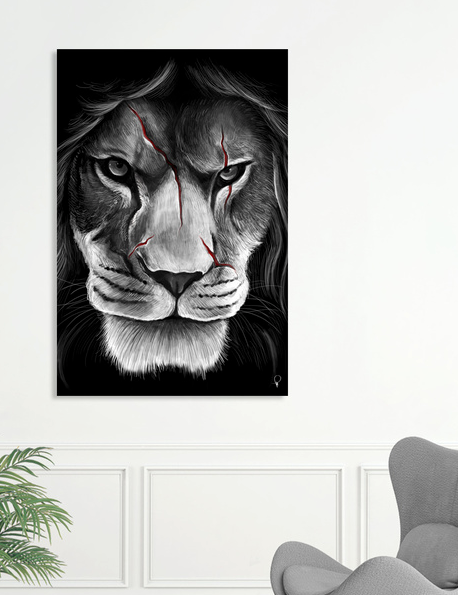 lion animal scarface art graphic design ILLUSTRATION  painting   surreal