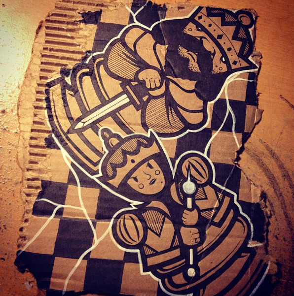 weird art cardboard 60bucks Custom madebymade Marker ink