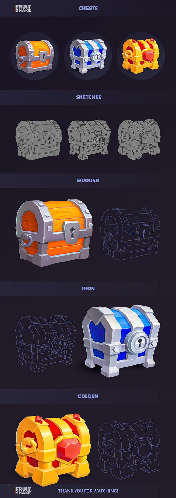 Treasure chests for game