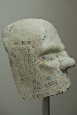 Papier Mache paper newspaper face Character mask study sculpture