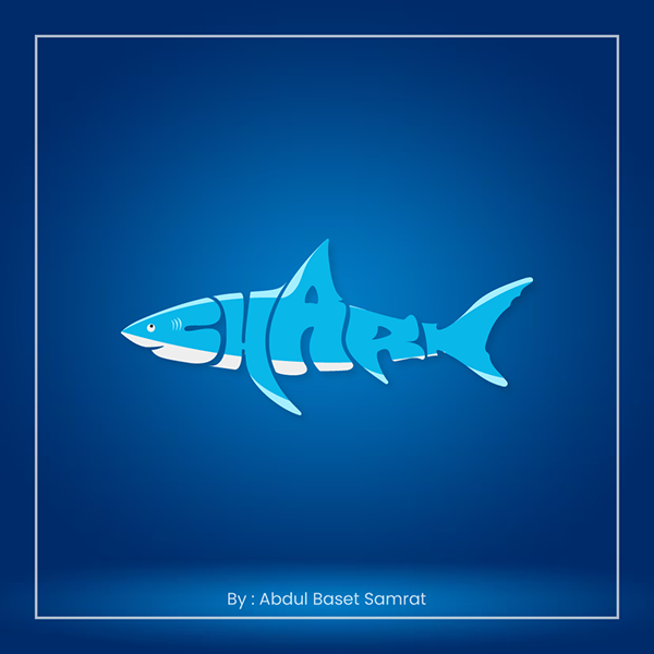 Shark Typography vector Design.