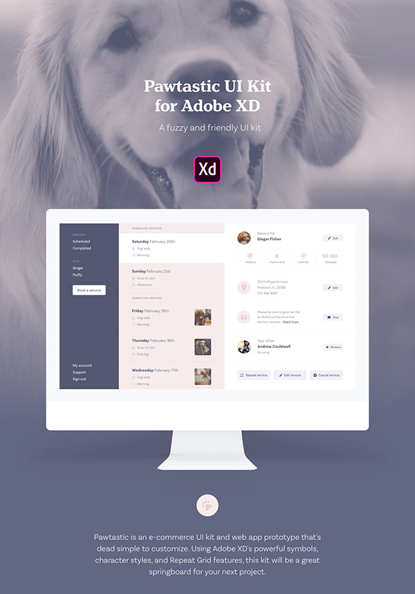 Pawtastic UI Kit for Adobe XD