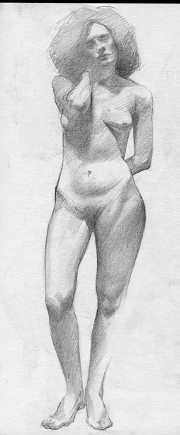 graphite figure portrait sketching