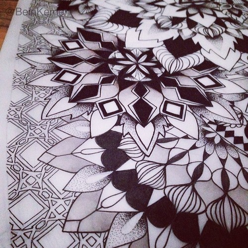 art artwork black and white b&w design doodle doodles dotwork lines Mandala Mandalas pattern tattoo tattoos tattoo flash