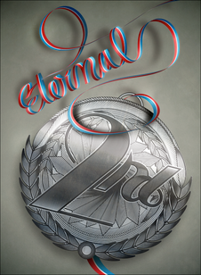 ribbon Medal maxim calligraphic eternal second flow Illustrator