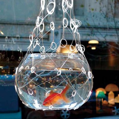 paper lighting fiber optics Fish Bowel installation design philadelphia