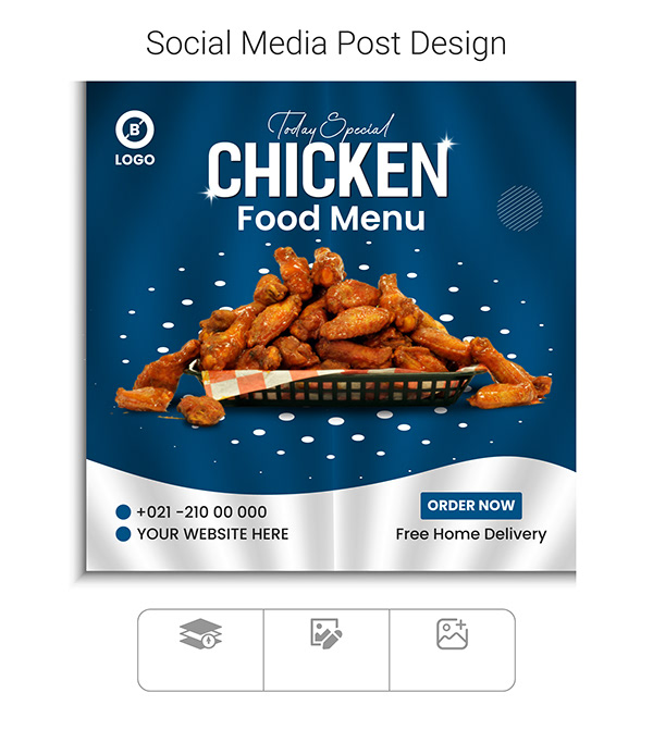 Special chicken food menu social media post design