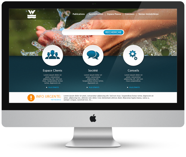 Société Wallone des eaux water environment Web homepage redesign