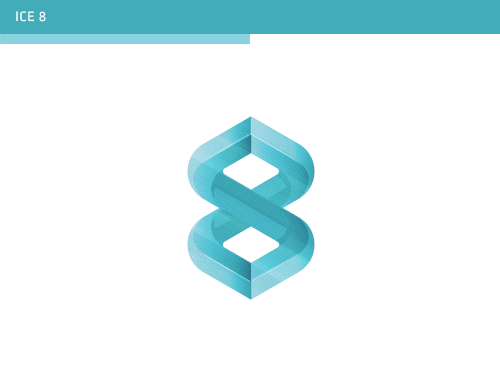 logo Corporate Design brand mark Eight number Theme usa ice 3D oriental grid vector identity