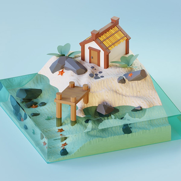 3D island in Blender