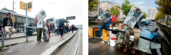 festival the hague newspaper diagonal campaign industrial factory paperboat Website oil drums Clean Grafitti