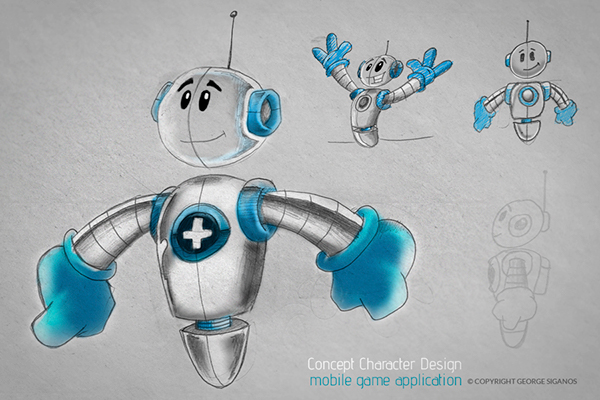 Character Desicn cartoon iPad game character design robot