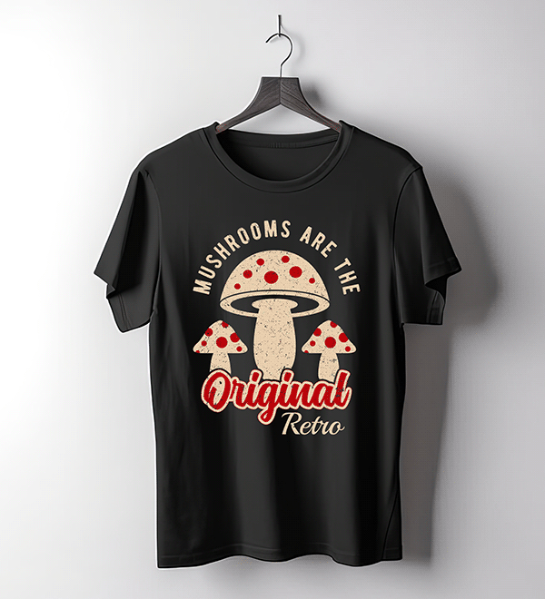 Vintage Mushroom T-shirt Design.