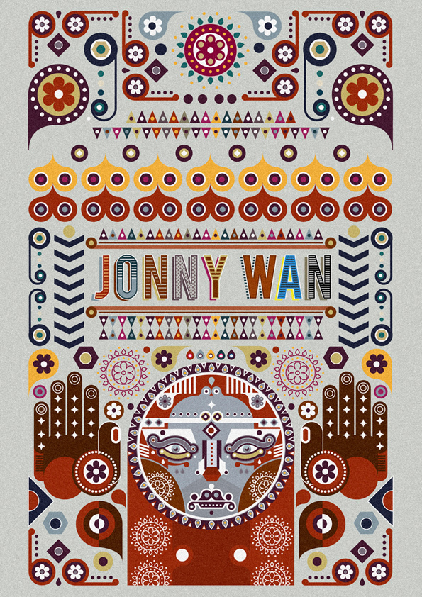 jonny wan illustrated type patter Urban Illustrator vector