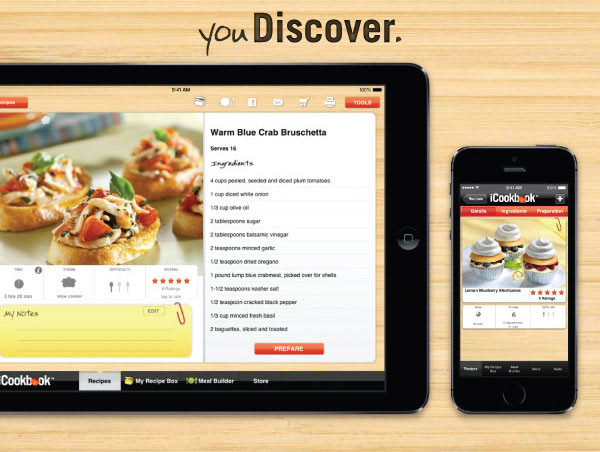 iPad iphone app cookbook identity app design Cookbook Design cooking Food 