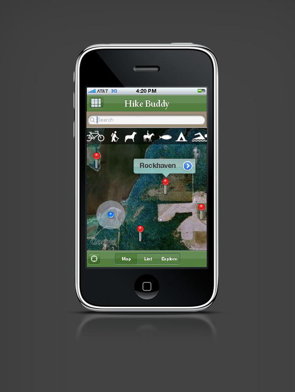 iphone app application hiking Hike trail map