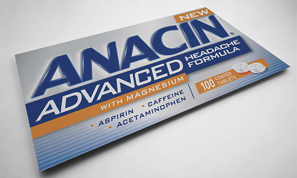 Anacin package design  rebranding box design