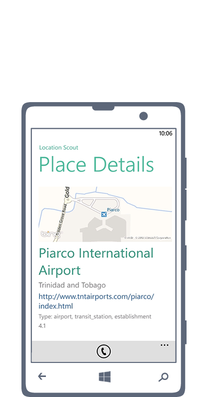 windows phone Location scout mobile development apps location places green metro Clean Design