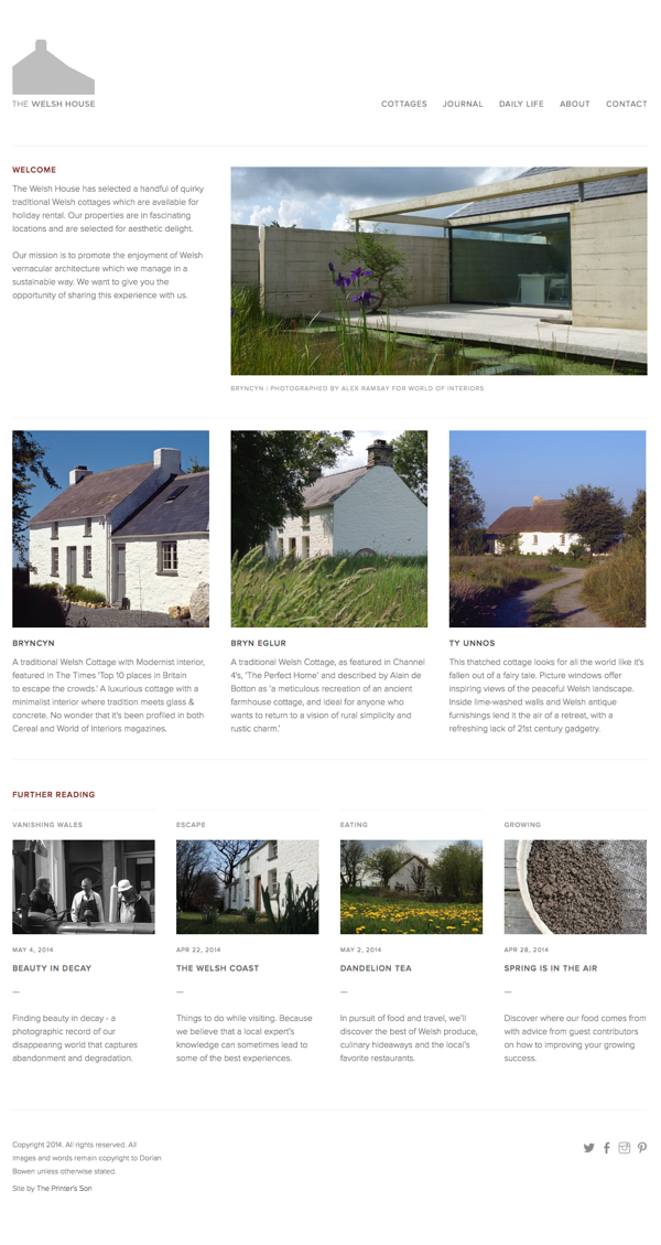 The Welsh House Website Squarespace 7 Cottage design wales restoration building The Printer's Son