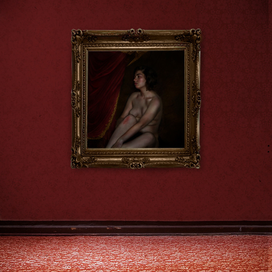 selfportrait painting   dark light red retouching  experimental RaquelBarver