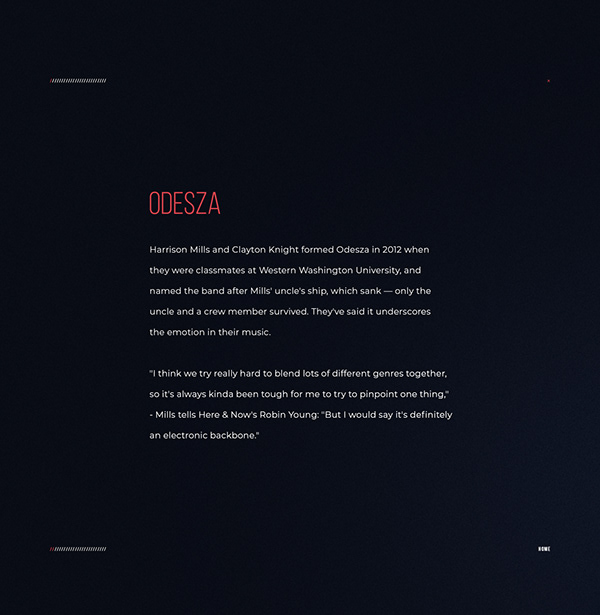 ODESZA | promo website redesign concept UI/UX