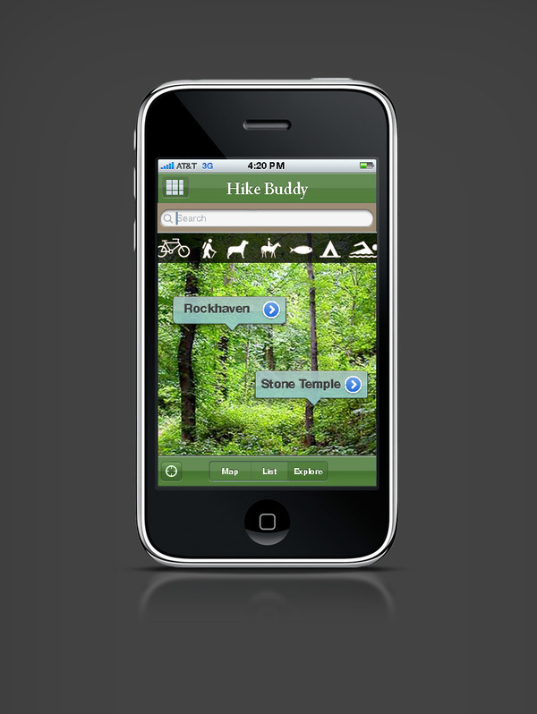 iphone app application hiking Hike trail map