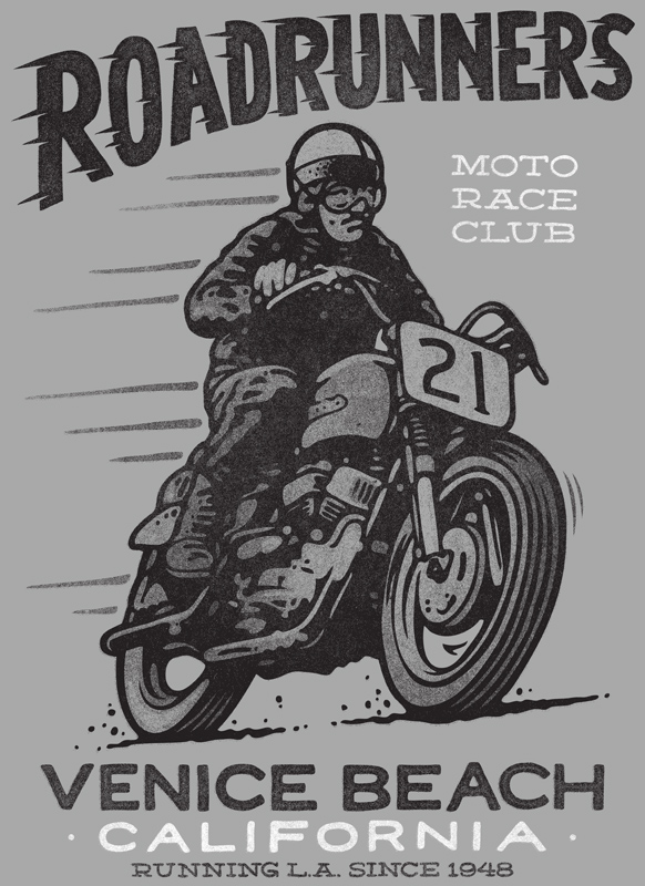 motorcycle vintage handmade t-shirt California