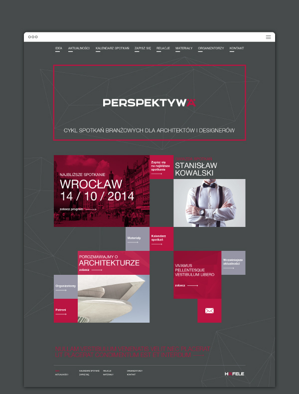 architects architects meetings trainings meetings lectures breakfast grey red www Website perspektywa Perspective