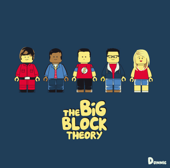 Big Bang Theory serie tv LEGO funny donnie t-shirt geek mario zelda Megaman final fantasy Tim Burton  johnny depp walking dead Video Games