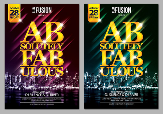 free flyer poster psd template party Event luxury elegant light effect gold modern
