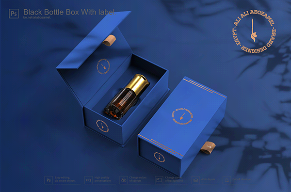 FREE Perfume-bottle-with-hard-paper-box Mockup