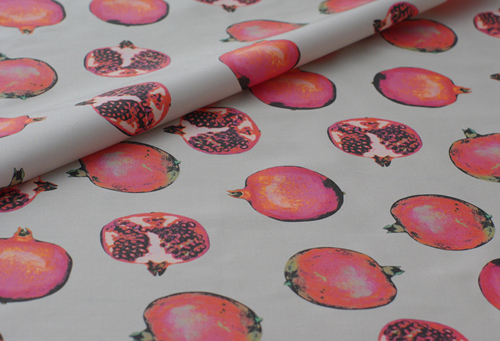 pomegranate Fruit popart coral pink fabric iphone print