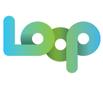 loop gradient green blue logo identity