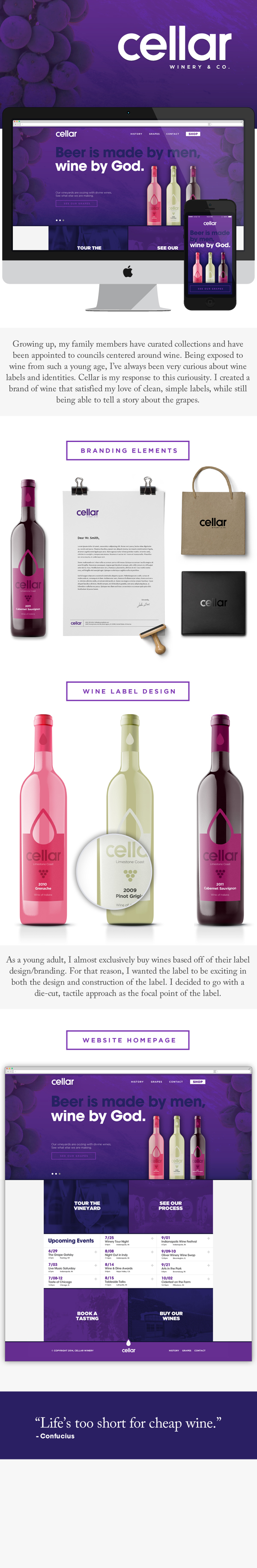 wine Cellar grapes identity brand Web Website Spirits alcohol vino purple Fruit juice