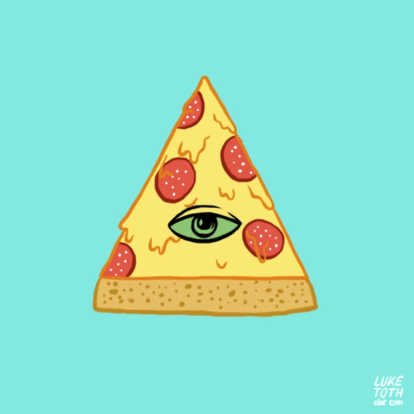illuminati Pizza loop gif 2D hand drawn bouncy ice cream While We're Young