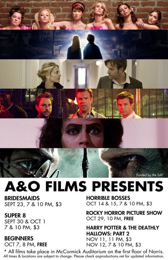 Films Lineup A&O Productions northwestern university poster