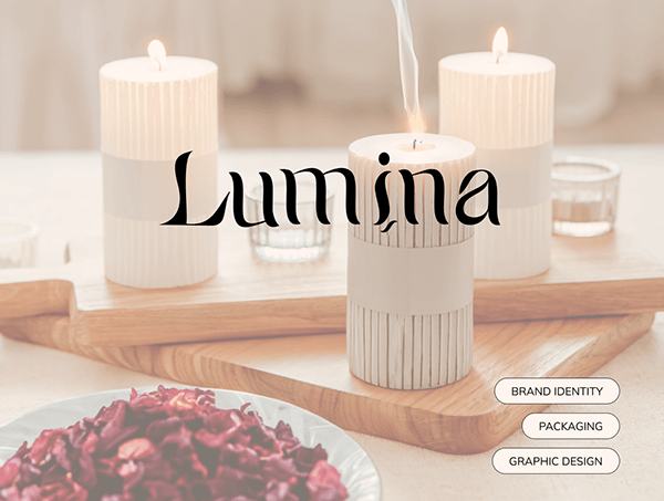 Lumina candle branding/ packaging