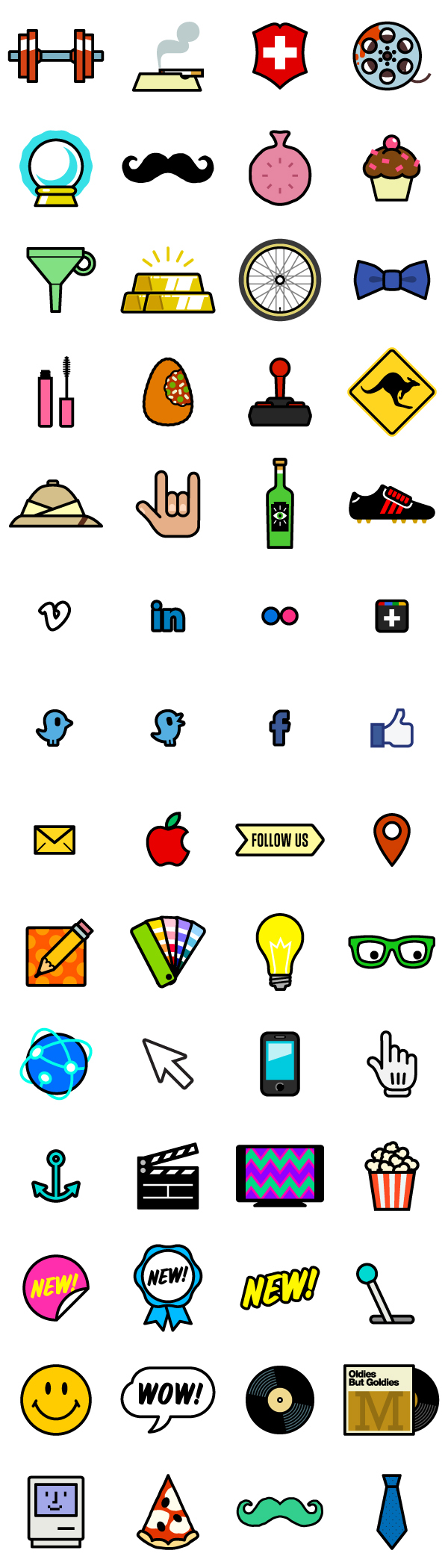 icons  color  funny bold