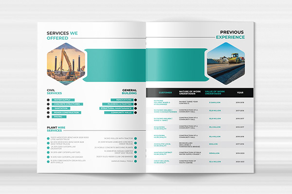 Construction Company Profile Brochure Template Design