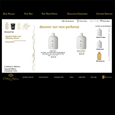 Ecommerce web site luxury