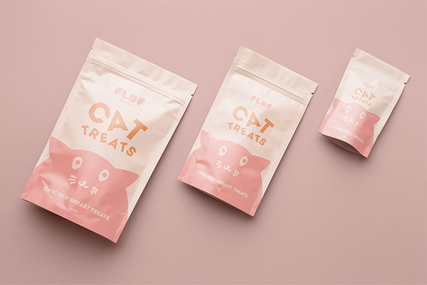 FLÜF petshop brand identity & cat treats packaging