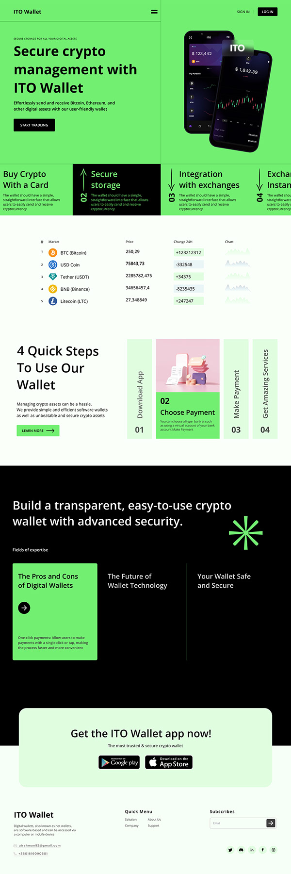 Crypto Wallet Landing Page