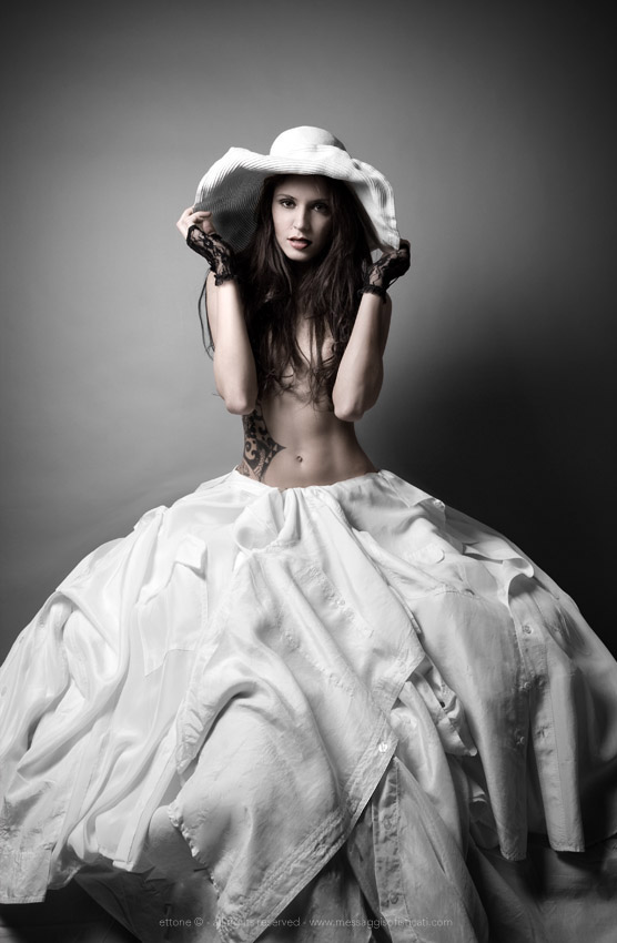 skirt SILK blouse shirt White magazine Style glamour long hair nude hat dark Victorian vintage