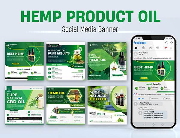 Hemp Product CBD Oil Social Media Post DESIGN