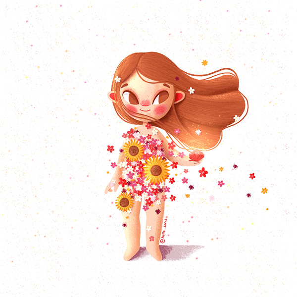 Spring flower girl